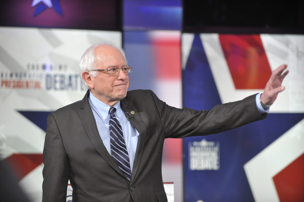 Sen. Bernie Sanders at the CBS News Democratic Presidential Debate at Drake University Des Moines, Iowa on Saturday, November 14, 2015 on the CBS Television Network. Photo: Chris Usher/CBS  © 2015 CBS Television Network. All Rights Reserved.