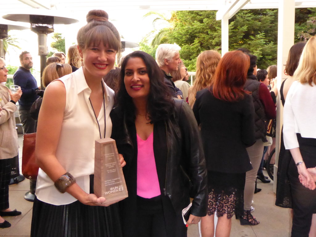 Founder of Lipstick & Politics Mira Veda and winner of 'Special Jury Award' to Filmmaker Sarah Gerber