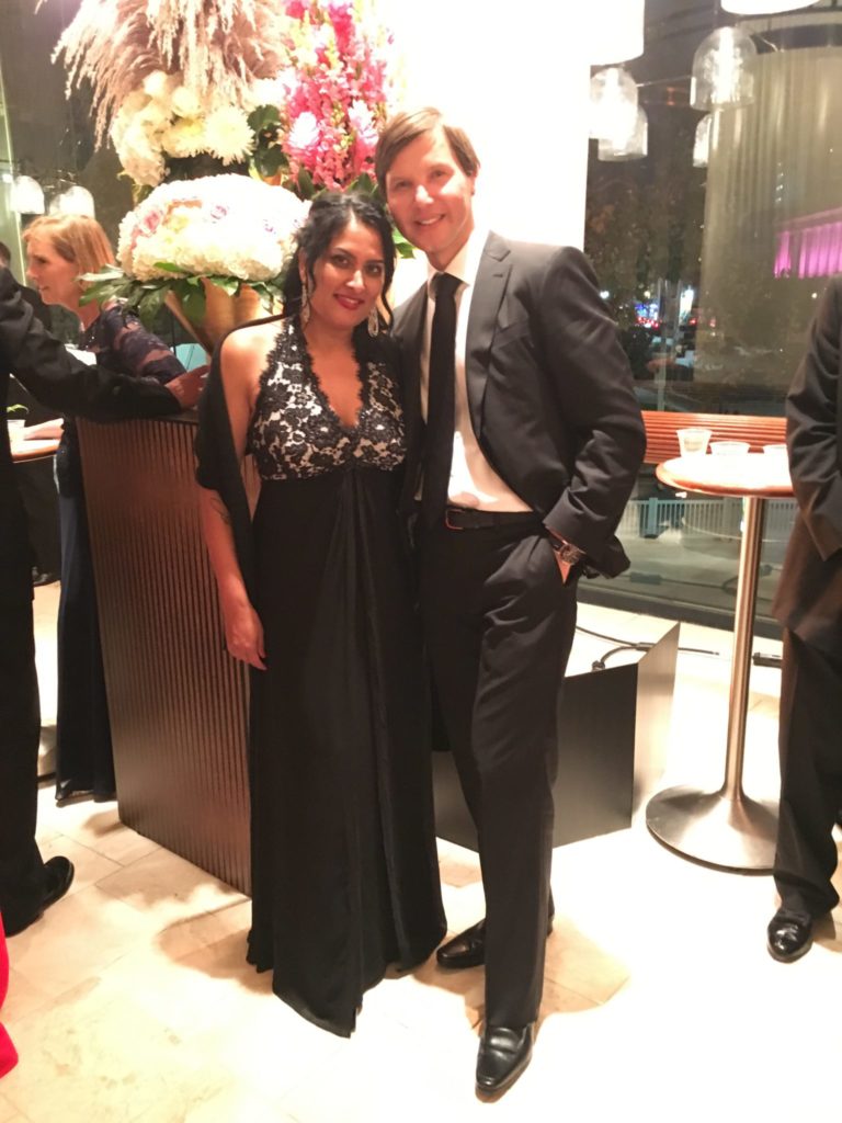 Mira Veda poses with friend at San Francisco Symphony Opening Night Gala.