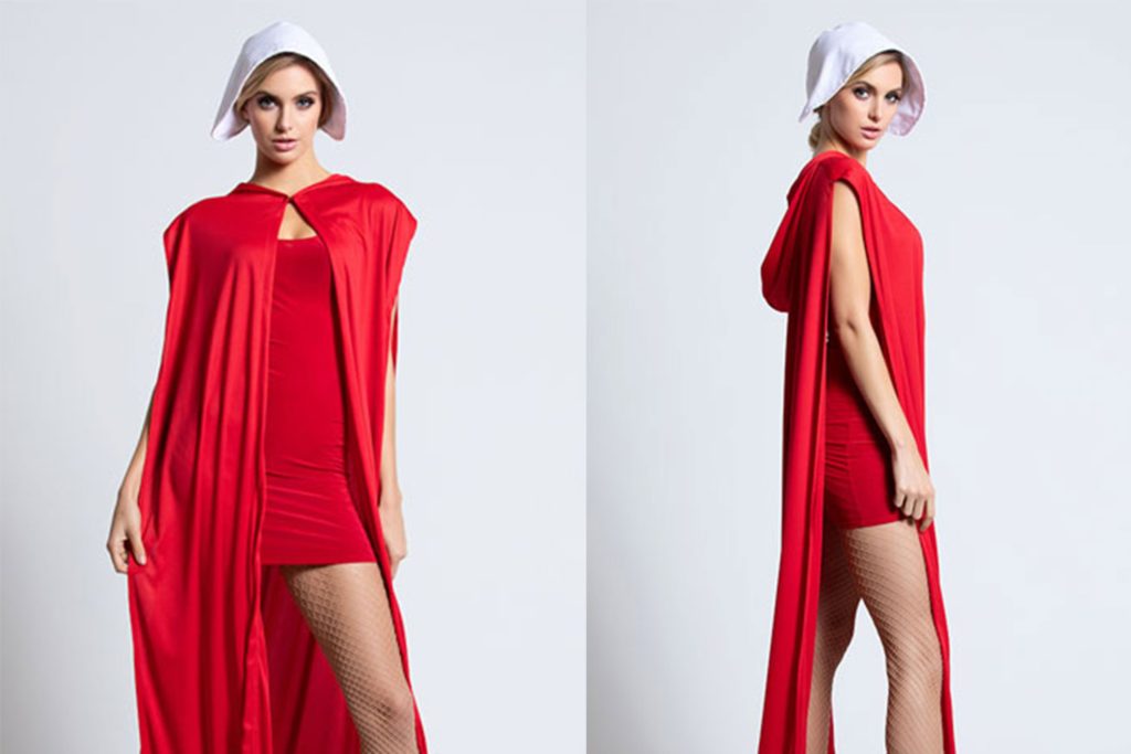 In September, costume retailer Yandy released a sexy version of the iconic red gown with white bonnet from the award-winning show The Handsmaid Tale for Halloween.