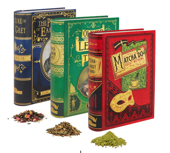 collectible tea tins, matcha, earl grey, green tea