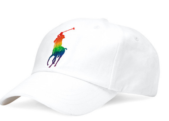 Ralph Lauren hat that supports Pride Month and Stonewall Community Foundation for LGBT homelessness