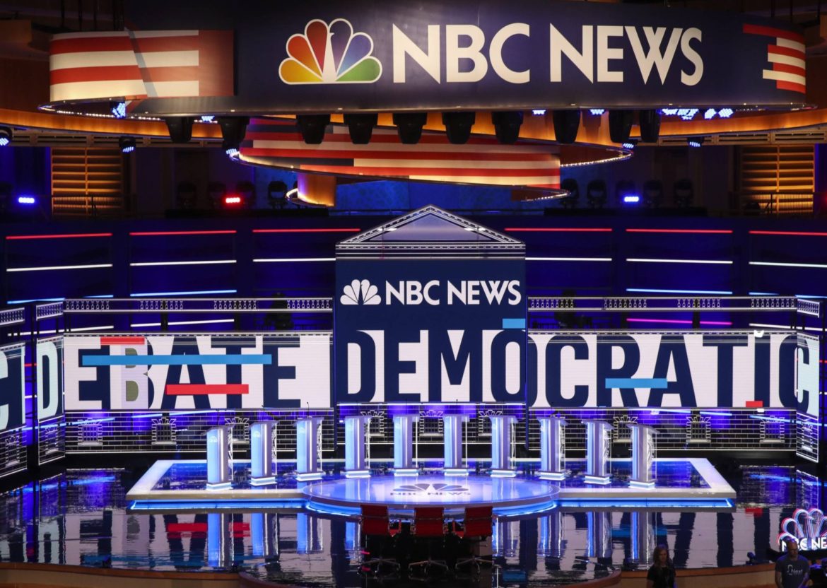 Democratic debate stage for the first round of debates in 2019.
